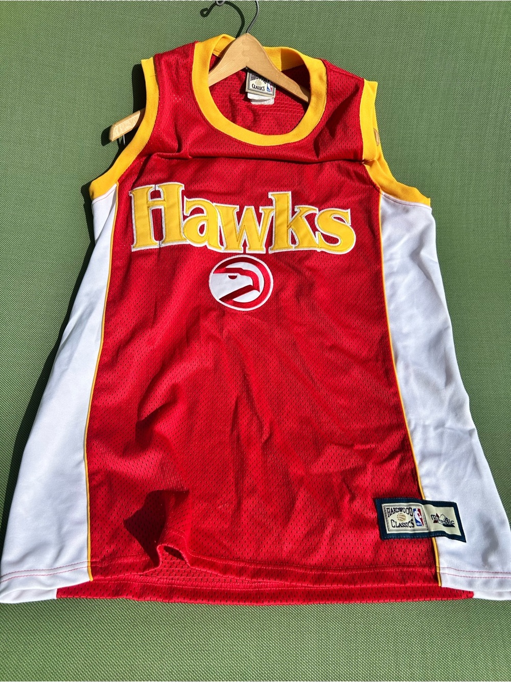 Vintage Hawks Red & Yellow Basketball Jersey - Hardwood Classics